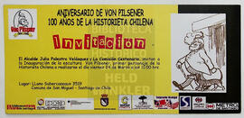 Aniversario de Von Pilsener. 100 años de la historieta chilena. Invitación
