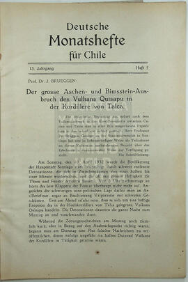 Deutsche Monatshefte für Chile. 13° año, Número 5, 1933