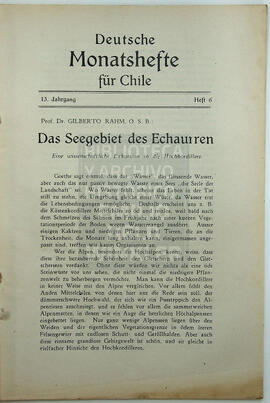 Deutsche Monatshefte für Chile. 13° año, Número 6, 1933