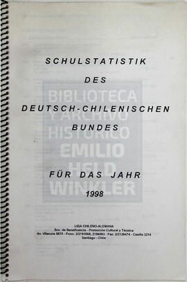 Schulstatistik des Deutsch Chilnenishen Bundes für das jahr 1998