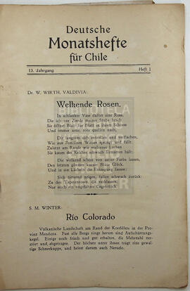 Deutsche Monatshefte für Chile. 13° año, Número 1, 1933