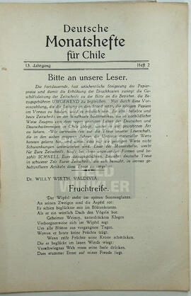 Deutsche Monatshefte für Chile. 13° año, Número 2, 1933