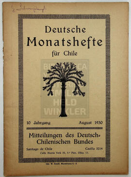Deutsche Monatshefte für Chile 10. Jahrgang, August 1930
