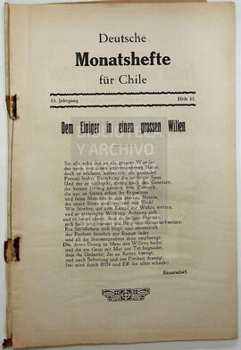 Deutsche Monatshefte für Chile. 14° año, Número n°11 1933