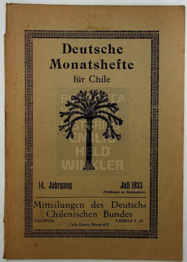 Deutsche Monatshefte für Chile. 14. Jahrgang, Juli 1933