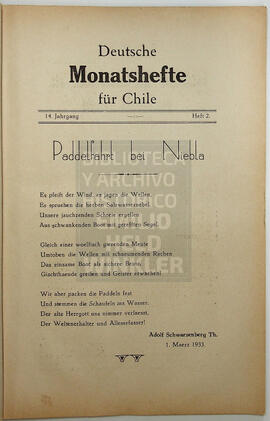 Deutsche Monatshefte für Chile. 14° año, Número n°2 1933