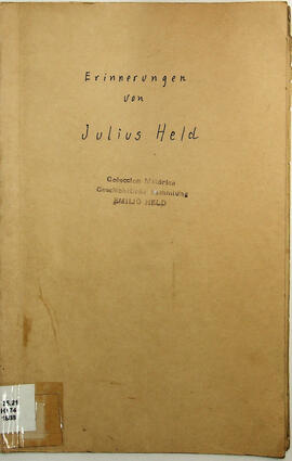 Erinnerungen der ersten jahre als kolonist von Julius Held