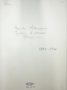 Registro de Matrimonios Iglesia Luterana de Concepción 1892-1944