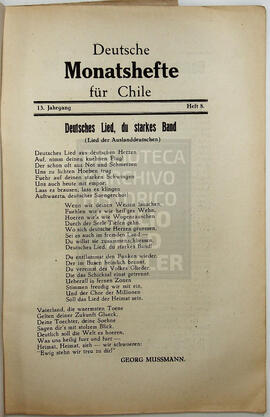 Deutsche Monatshefte für Chile. 13° año, Número 8, 1933