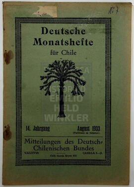 Deutsche Monatshefte für Chile. 14. Jahrgang, August 1933