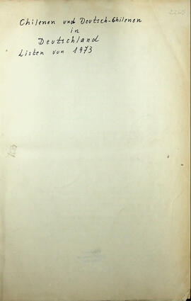 Chilenen und Deutsch-Chilenen in Deutschland Listen von 1973