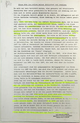 Etwas Uber das werden meiner Bibliothek und Sammlung