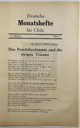 Deutsche Monatshefte für Chile. 13° año, Número 11, 1933