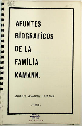 Apuntes Biográficos de la Familia Kamann