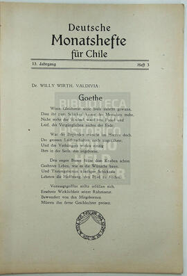 Deutsche Monatshefte für Chile. 13° año, Número 3, 1933