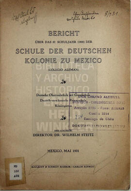 Bericht über das 37 schuljahr der Schule der Deutschen Kolonie zu Mexiko