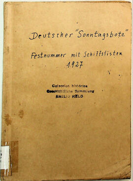 Deutscher "Sonntagsbote" Festnummer mit Schiffslisten 1927