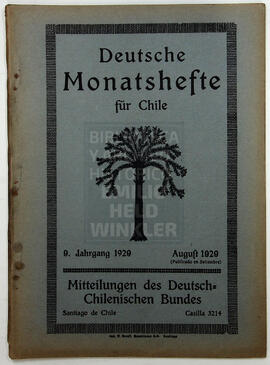 Deutsche Monatshefte für Chile 9. Jahrgang, August 1929
