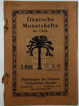 Deutsche Monatshefte für Chile. 15. Jahrgang, Nov-Dez 1934