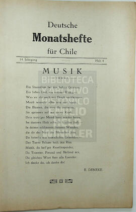 Deutsche Monatshefte für Chile. 14° año, Número n°4 1933