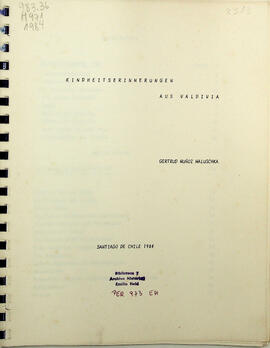 Kindheitserinnerungen aus Valdivia