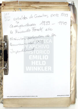 "DCB Varios: estados de cuenta, correspondencia, protocolos, Jugendbund 1937-1941"