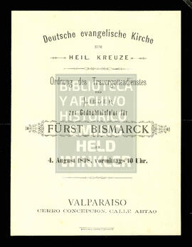 Programa de Funeral Otto Von Bismark