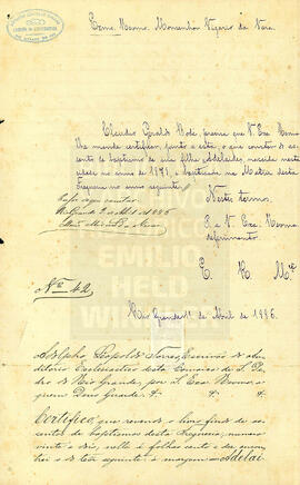 Fé de Bautismo de Adelaide Praxedes Bode